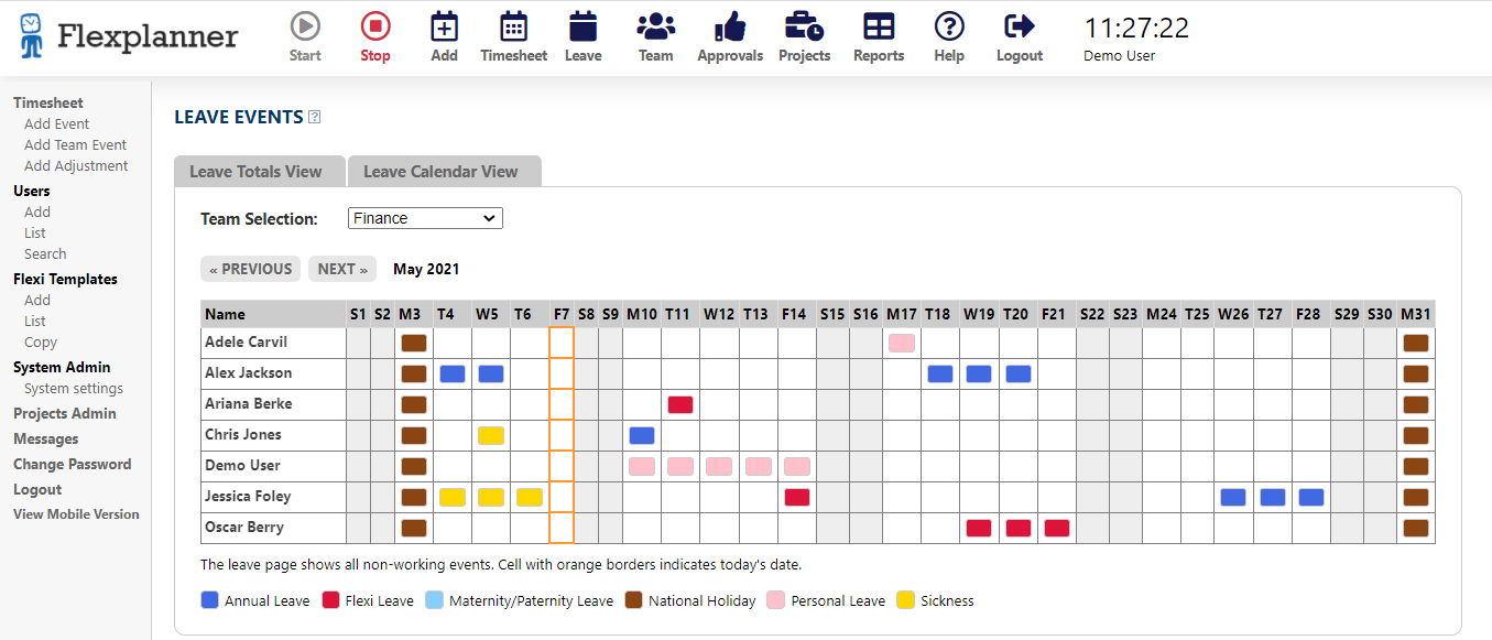 Annual Leave Holiday Planner