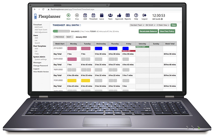 Flex Planner on a laptop